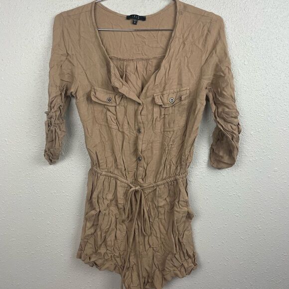 Pre-Owed Iris Womens Brown/Tan Shorts Romper Size S - Picture 1 of 4